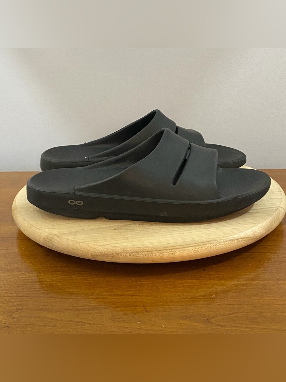 OOFOS OOAHH Slides Black Recovery Sandals Mens Sz 12 Athletic Workout Activewear
